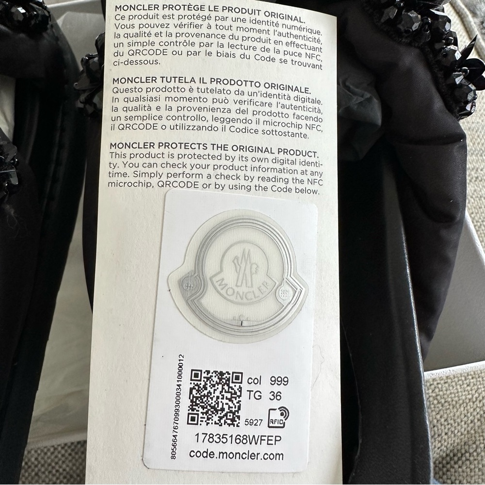 Moncler N°4 Simone Rocha Slides Black with Beading Size 36 NWT - Picture 7 of 8
